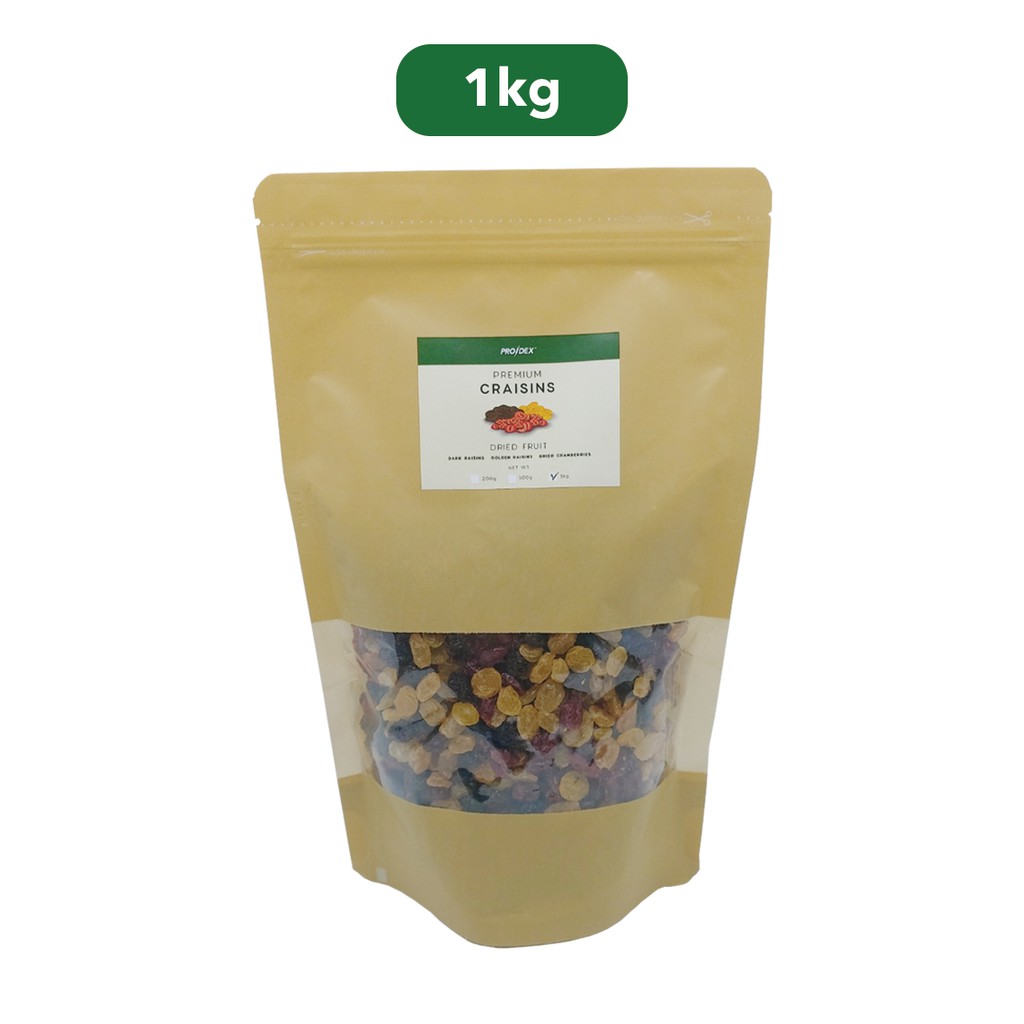 

Prodex Craisins 1kg - Dried Cranberries, Golden Raisins, Dark Raisins - Healthy, Snack, Kismis