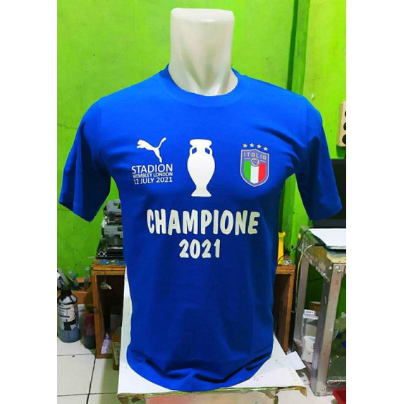 Baju T-shirt Kaos Italia CHAMPION 2021 l kaos Italy juara Euro