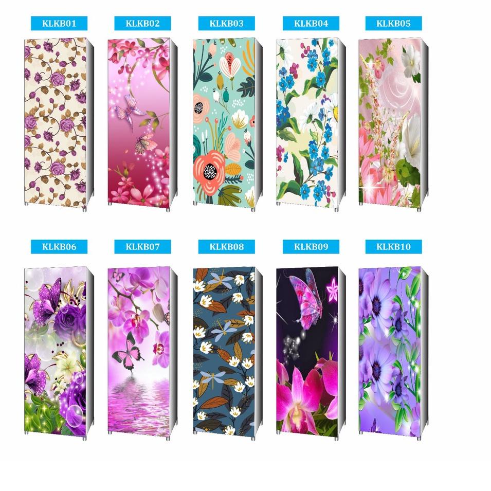 ☉ Sticker Kulkas 1Pintu motif bunga / KLKB / Printing hires/Surabaya ✵