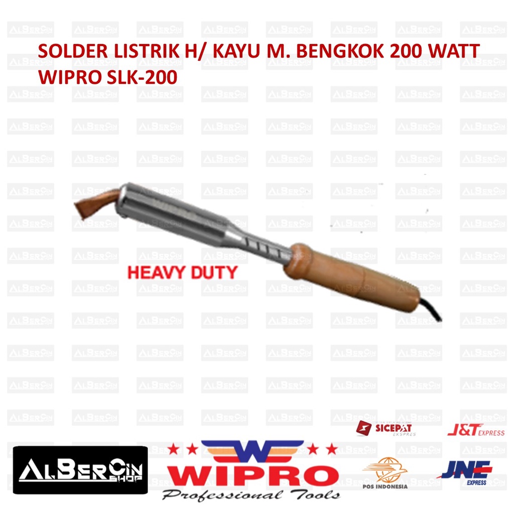 Solder Listrik Handle Kayu Bengkok 200 Watt WIPRO SLK-200 SLK 200