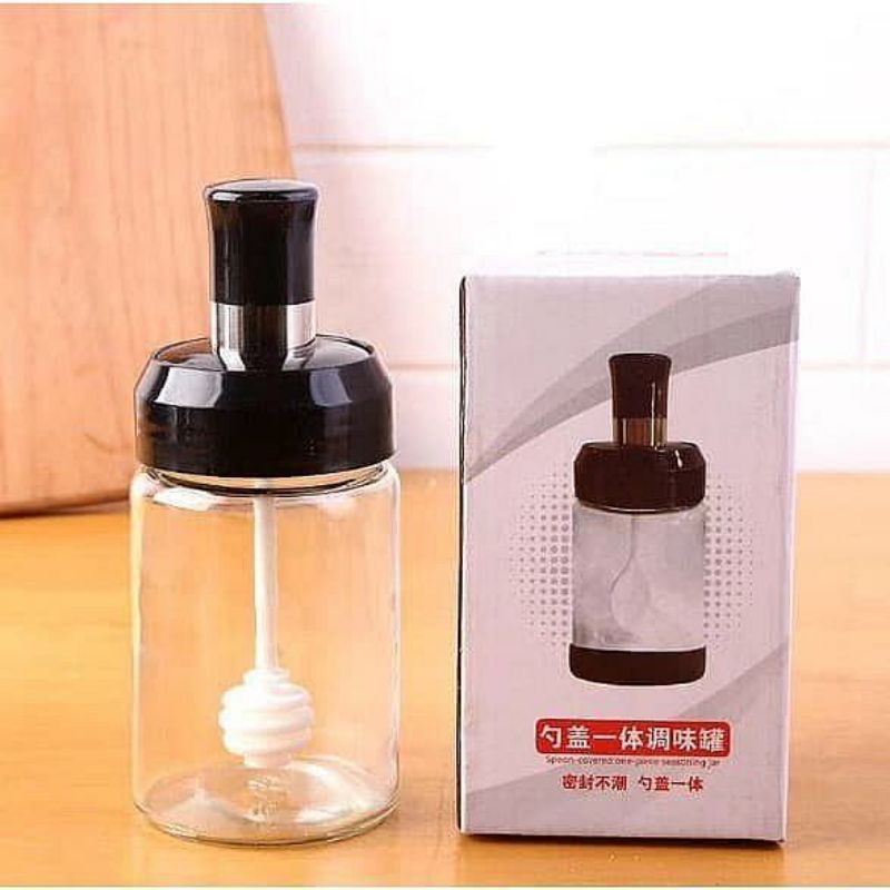 MJ88 Botol Sendok Bumbu Kaca Toples Penyimpan Serbaguna Super murah