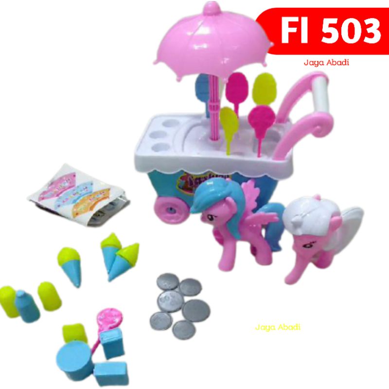 FI 503 - Mainan Gerobak Ice Cream Stroller komplit Kuda Poni FI503