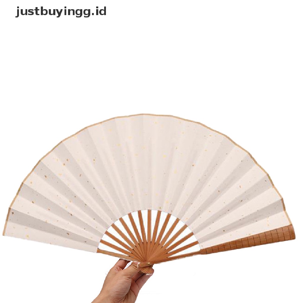 (Justbuyingg.Id) Kipas Lipat Diy Bahan Kertas + Bambu Model China