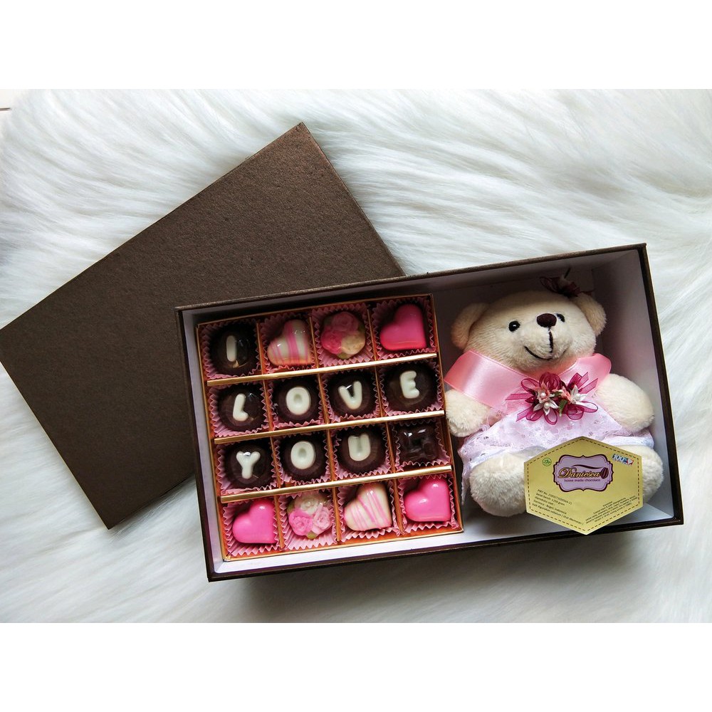

paket coklat boneka hadiah valentine i love you Best Quality