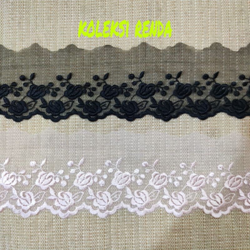Renda tile lebar 10cm, renda tulle isi 15yard