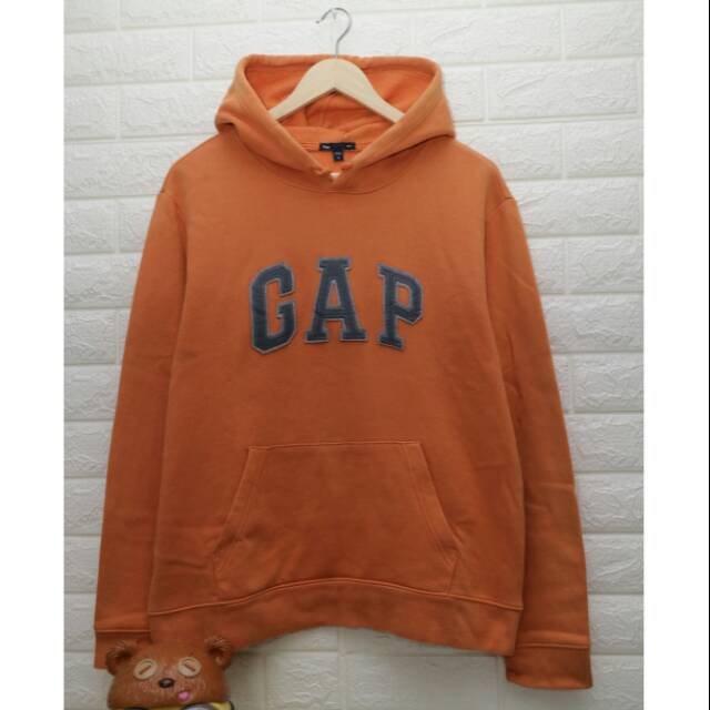 GAP BIG LOGO ORANGE HOODIE - SIZE M (FIT L) SECOND ORIGINAL
