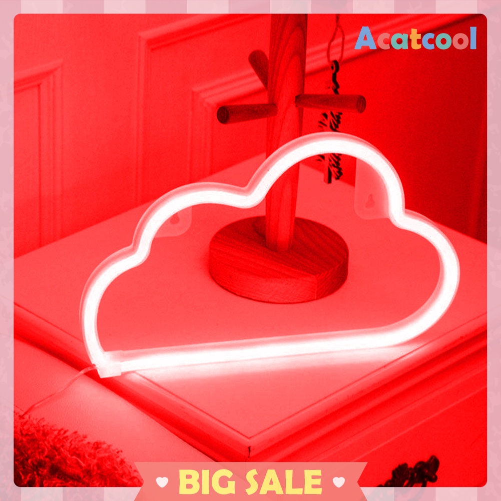 Cartoon Cloud Shaped Sign Neon Lights USB Battery Operated Art Hanging Lamp