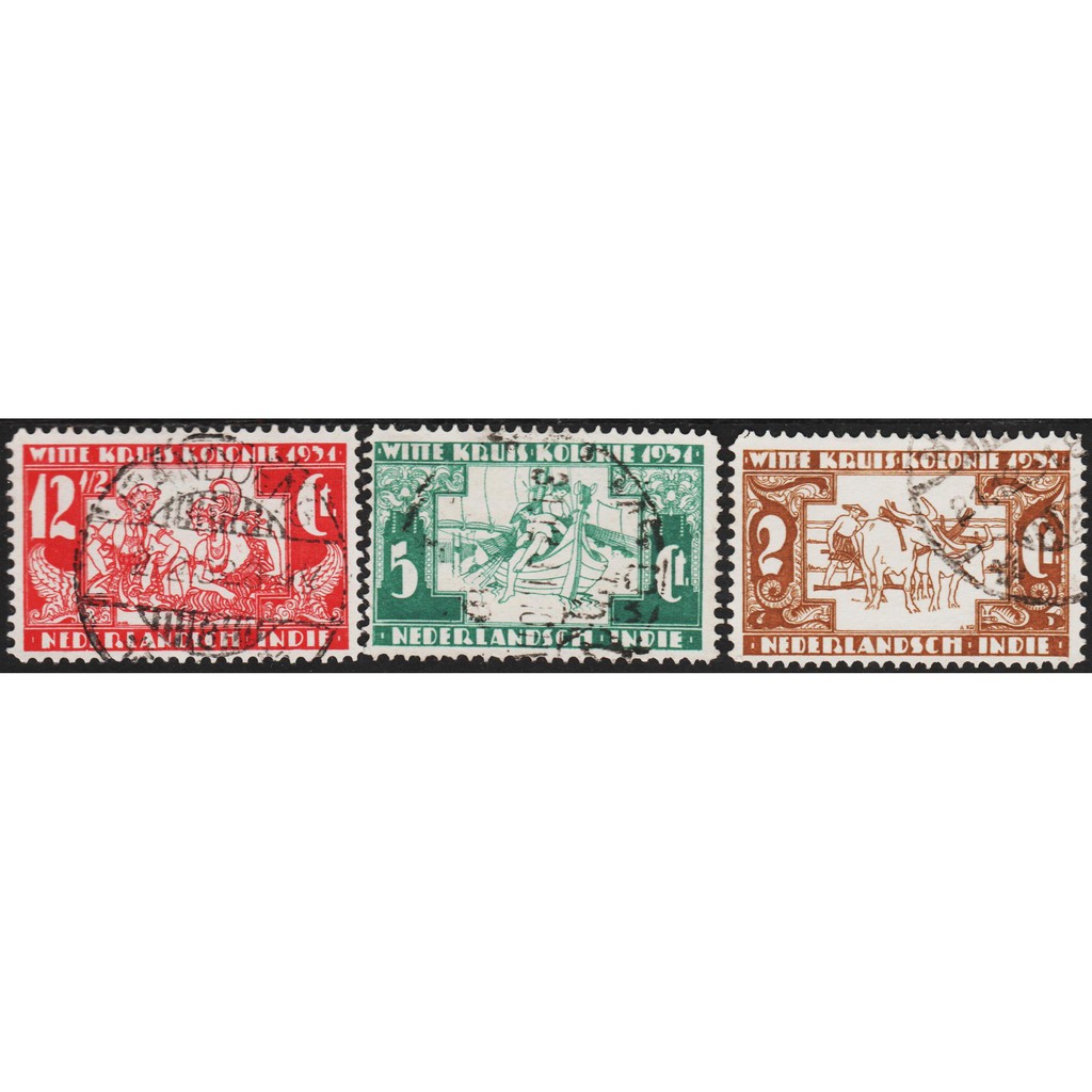 

Perangko Filateli #A1-145 Netherlands Indies FU 3v 1931 White Cross Series