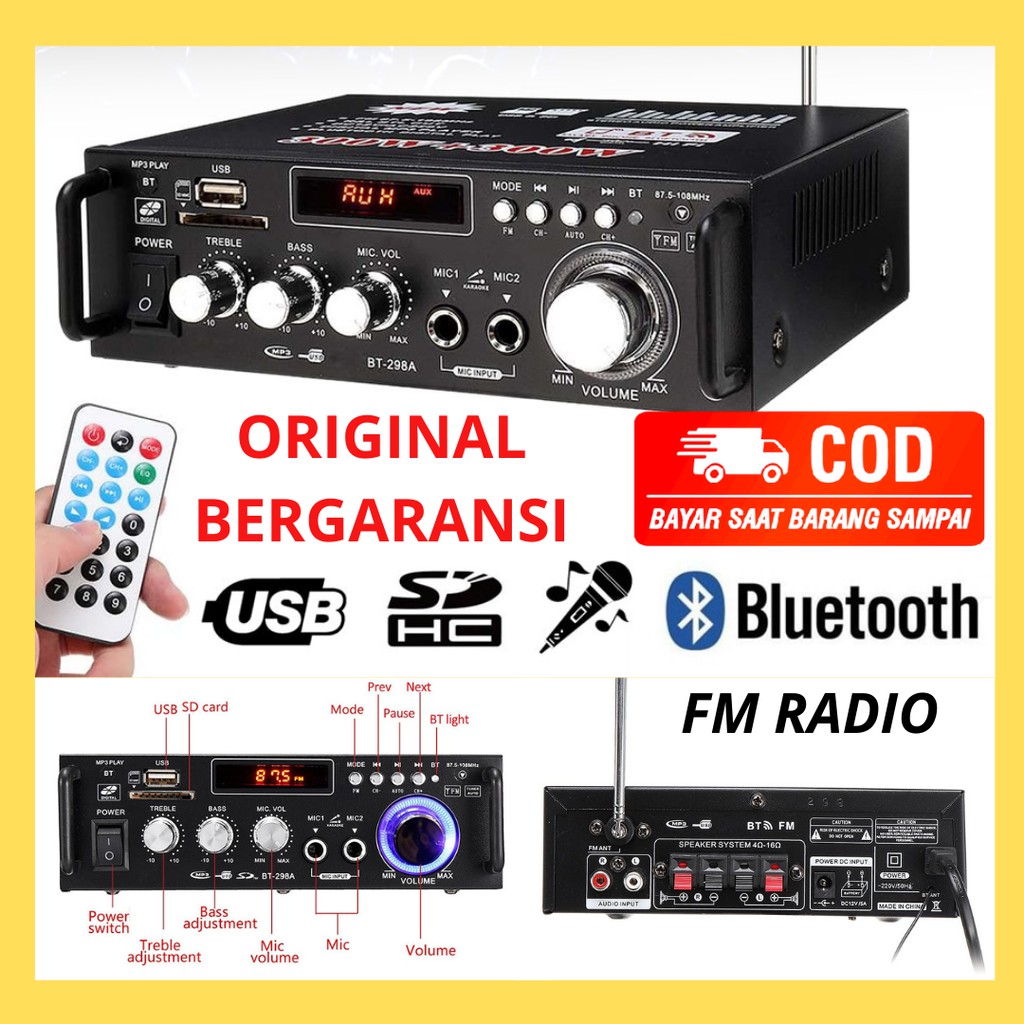 Power Amplifier Karaoke mini Untuk Toa Masjid Speaker Aktif Home Theater Dengan Fm Radio Dan Bluetoo