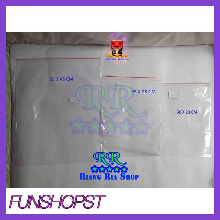 

PLASTIK KLIP TEBAL 35 X 45 CM KEMASAN BUNGKUS BAJU @ 100 LBR