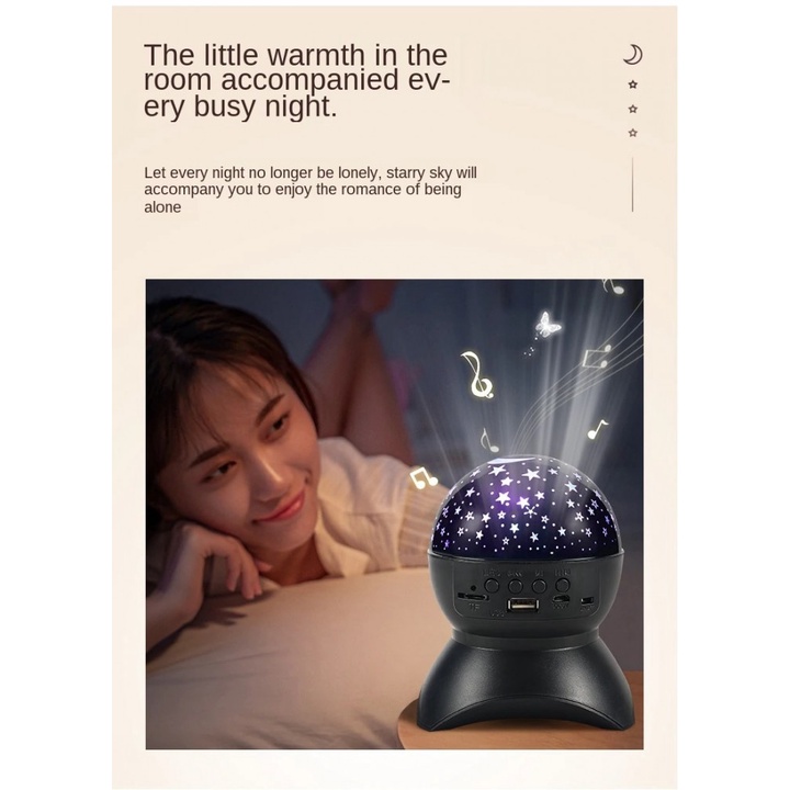 XY-890 - Speaker Bluetooth dengan Lampu Proyeksi Bintang Langit-Langit