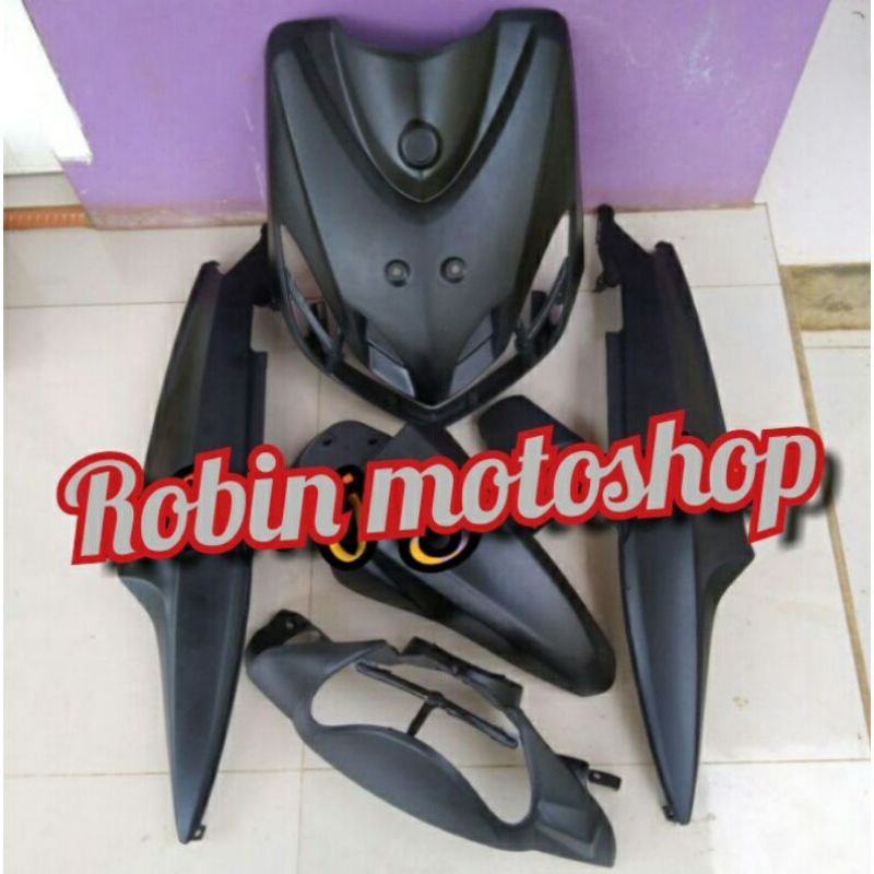 Full satu set body halus Mio smile hitam doff/ Paketan body lengkap Mio smile hitam dop