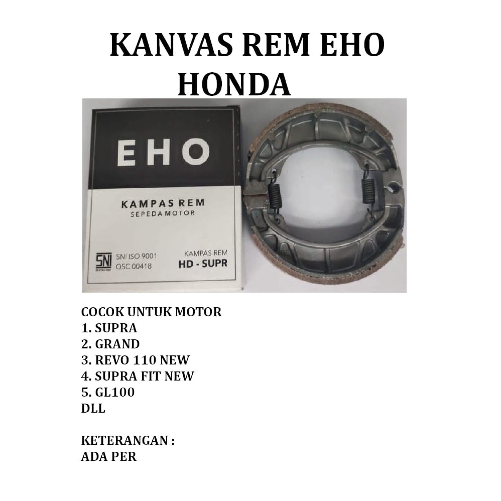 KAMPAS REM BELAKANG PIRODO TM EHO HONDA +PER Tanjung Motor ASLI ORI