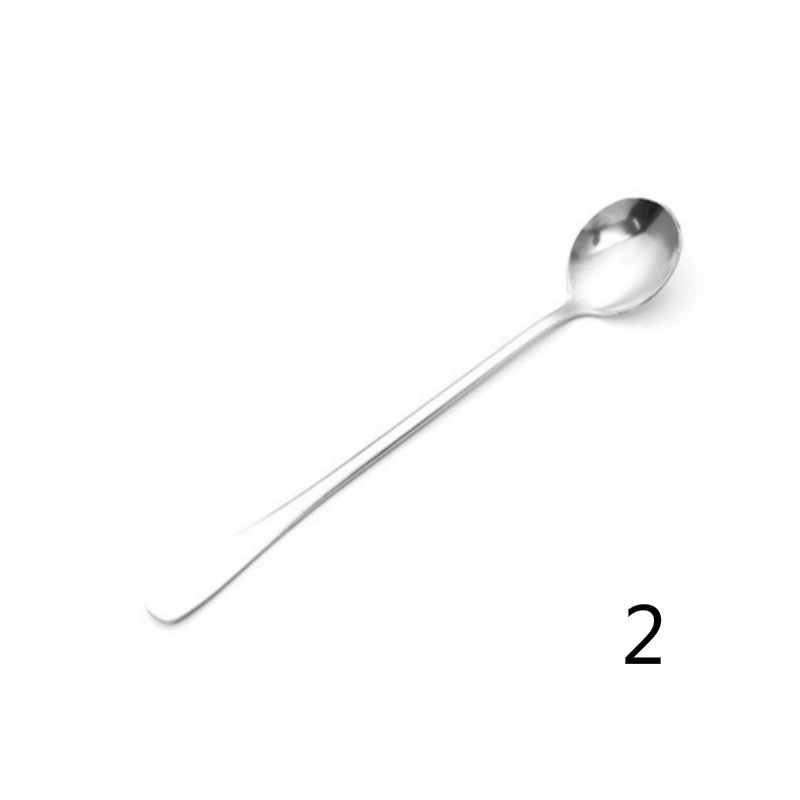 Long Handle Stainless Steel Coffee Spoon Ice Cream Dessert Tea Spoon Picnic Kitchen Home Bar