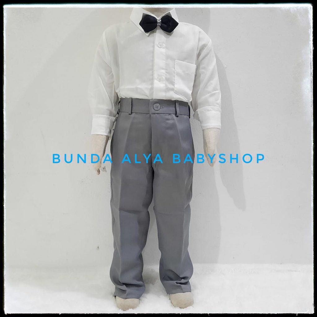 Setelan Jas Anak Laki Usia 1 2 Tahun Premium ABU Dasi Kupu - Setelan Anak Cowok Lengkap Jas Resmi Tuxedo Suit