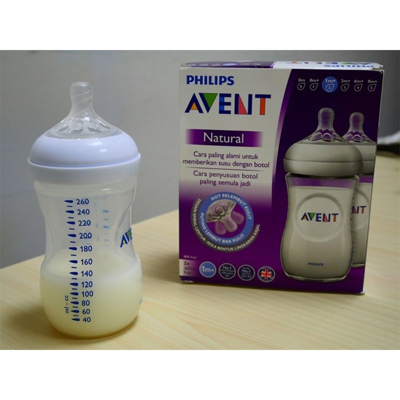 Botol Susu Philips Avent Natural 260ml isi 2pcs Botol Susu Bayi