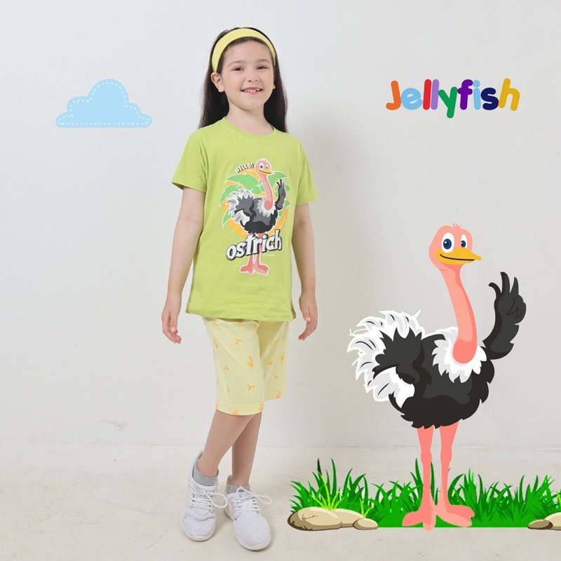 Baju Setelan Anak Jellyfish - Baju Set Jelly Fish Celana laki laki perempuan 2 4 6 8 10 Tahun