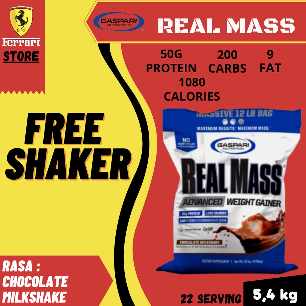 Gaspari Nutrition Real Mass 12lbs Advanced Weight Gainer