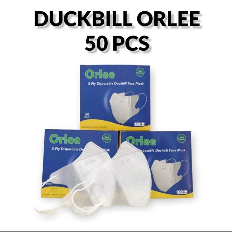 MASKER DUCKBILL ORLEE EMBOSS BOX ISI 50PCS