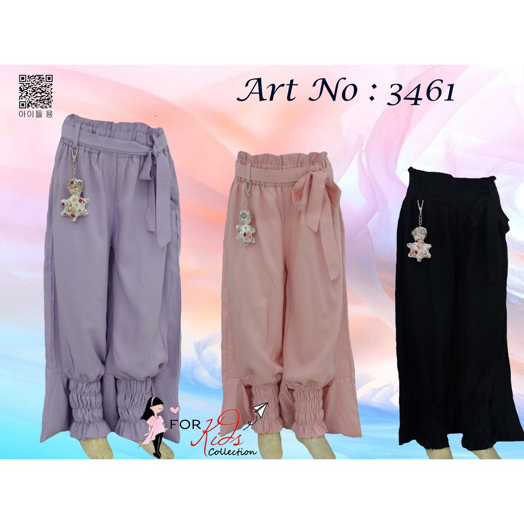 Celana Anak Perempuan Model Joger Korean Style Katun Twill Rayon