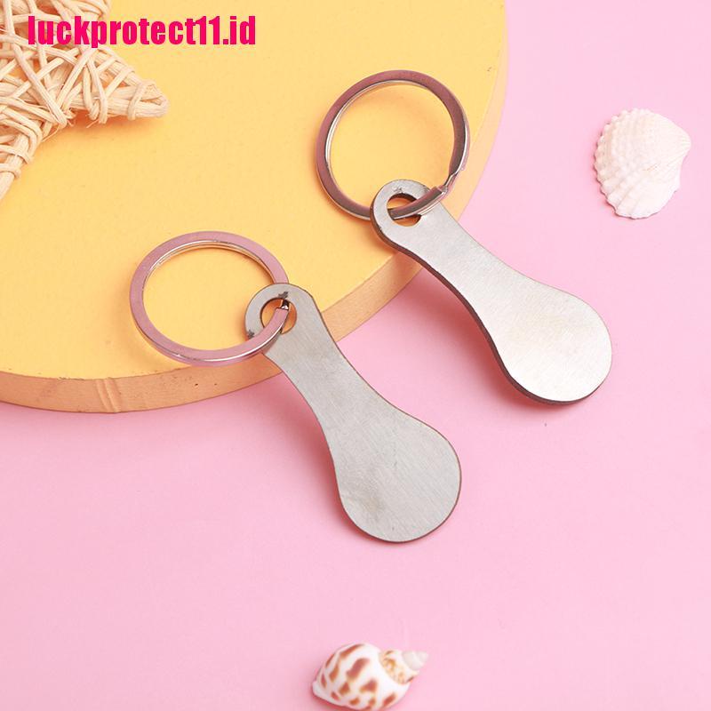 (LUCK11) 2pcs / Set Gantungan Kunci Troli Belanja Bahan Aluminum Alloy