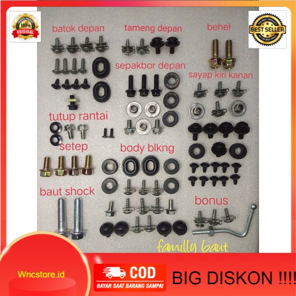 {TERLARIS}  baut full set Jupiter z burhan.baut lengkap karet ring bos. Jupiter z burhan