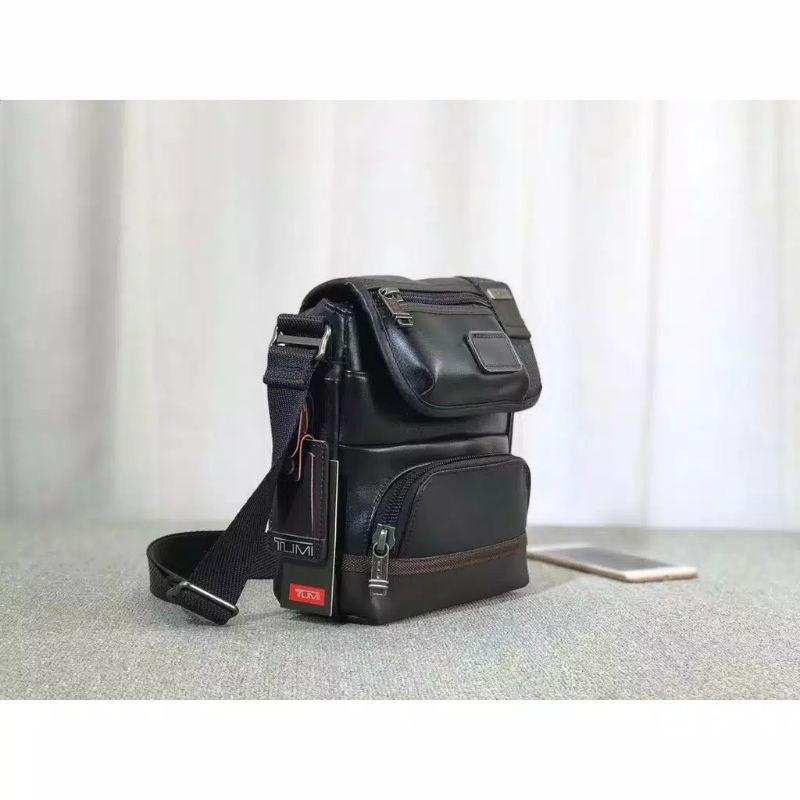 Tas selempang TUMI Alpha Bravo Barstow Full Leather Mirror Quality