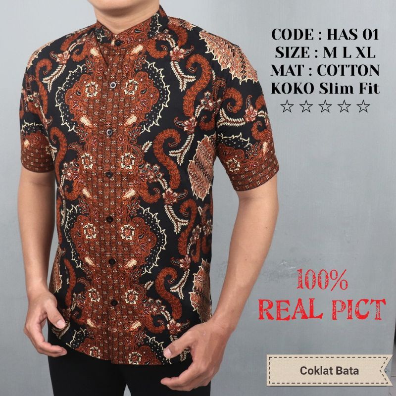MEN SALE BAJU BATIK KEMEJA PRIA SLIM FIT MODERN CEVASH SLIMFIT CHL