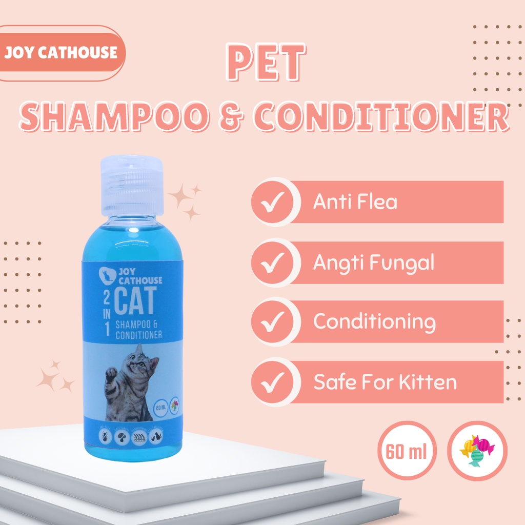 Shampo Joy Cathouse 60ml Kucing Sampo Anti Kutu Jamur ANTI FLEA &amp; TICK Shampo Kucing, Anjing dan Hewan Berbulu Lainnya