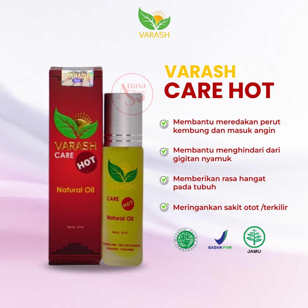 Varash Care Hot Essential Oil Minyak Herbal Alami Obat Sakit Kepala Perut Kembung Masuk Angin Bpom H