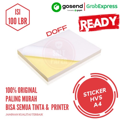 

PEREKAT-PENGIKAT- KERTAS STIKER HVS A4 - ISI 100 LBR / KERTAS STIKER / STICKER HVS DOFF -PENGIKAT-