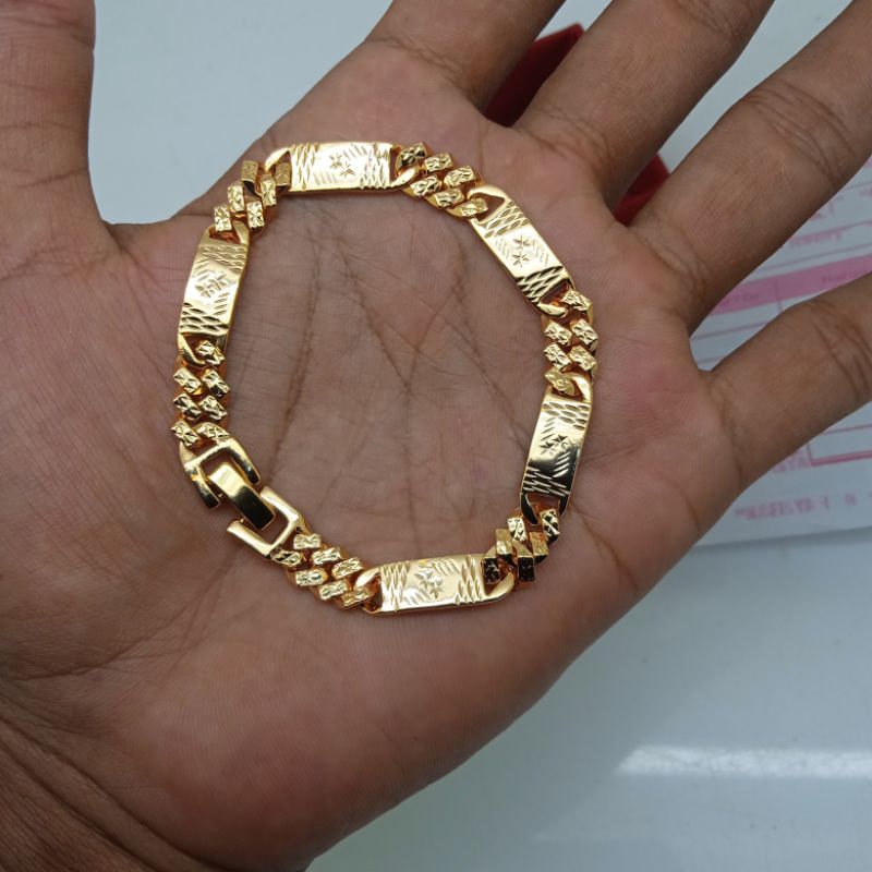 GELANG WANITA MODEL RANTAI PLAT LAPIS EMAS KODE GK-01-1