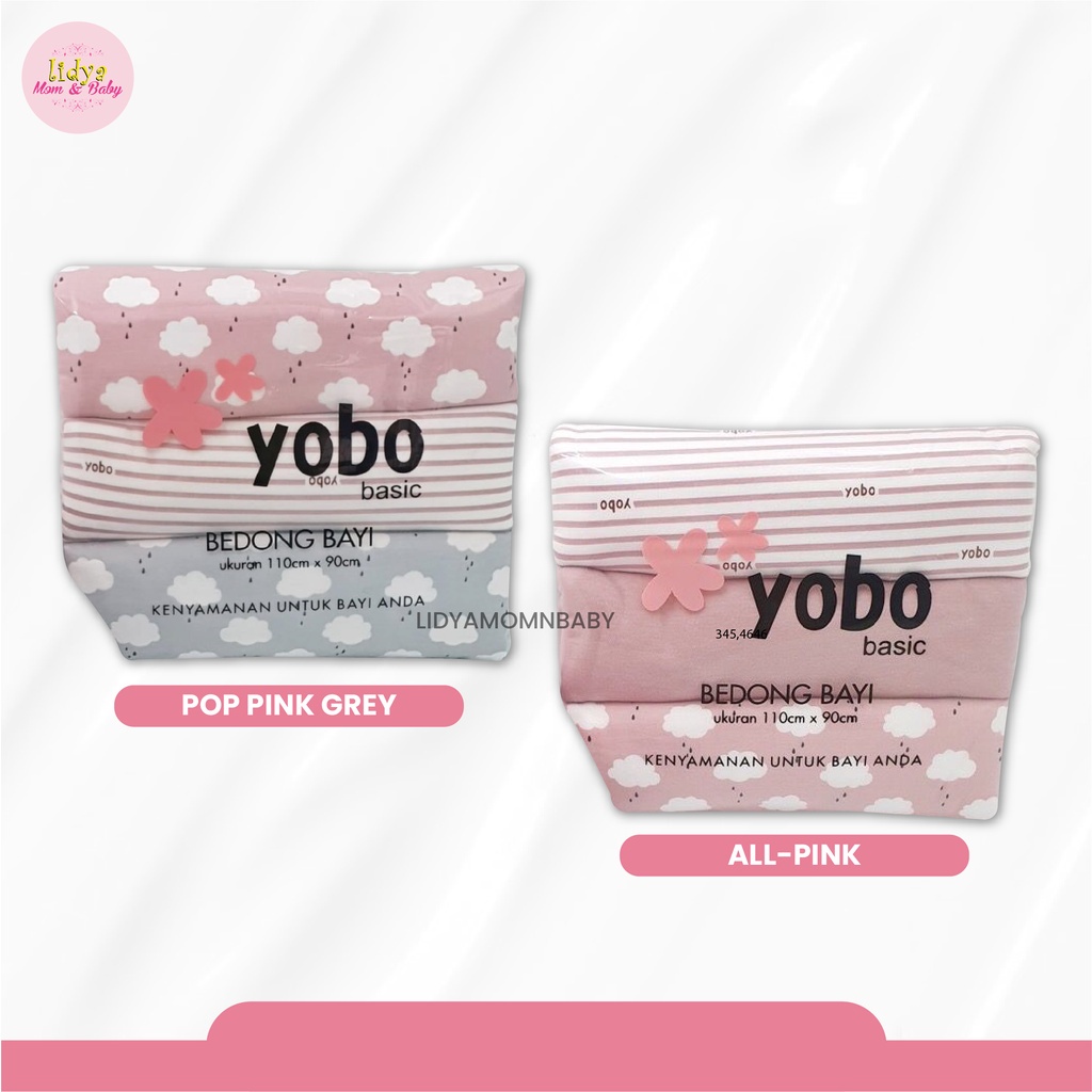 Bedong Bayi Persegi Panjang Classic Baby Swaddle Yobo By Babyu Bahan Kaos Lembut 1 Paket Isi 3 MIX  By Lidyamomnbaby