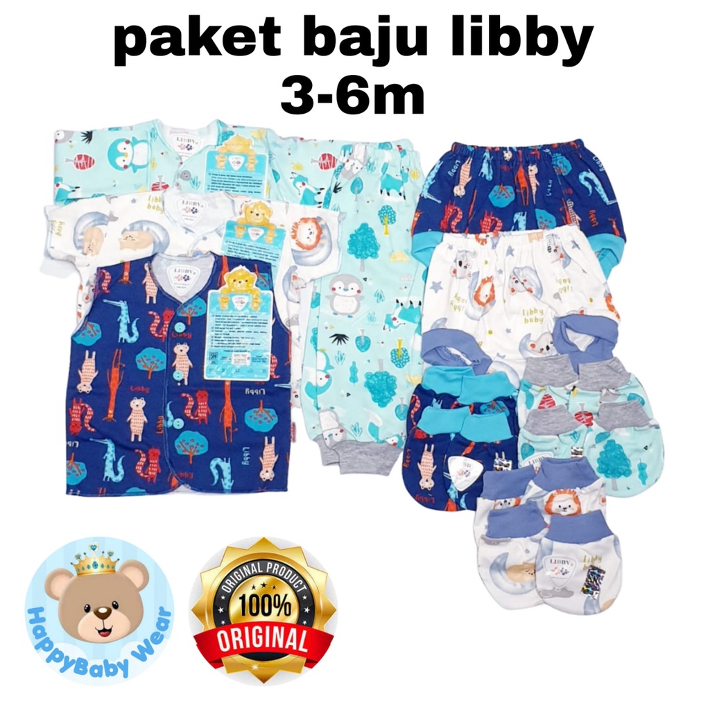 Original Paket Lengkap Baju Bayi Newborn (0-6M) Perlengkapan Bayi Baru Lahir &amp; Kado//cico miko// PAKET LENGKAP NewBorn/3-6m Libby