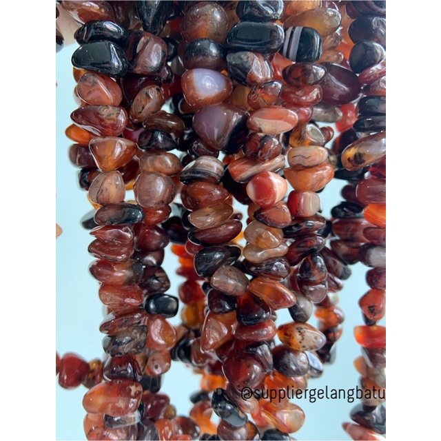 KERIKIL BESAR Batu BLACKRED AGATE 2cm MERAH HITAM kalimantan pilihan