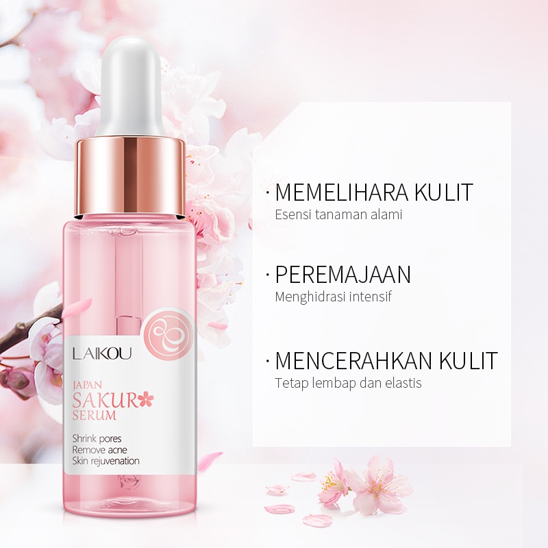 LAIKOU Sakura Serum Peremajaan Untuk Kulit Kusan dan Berminyak 30ml