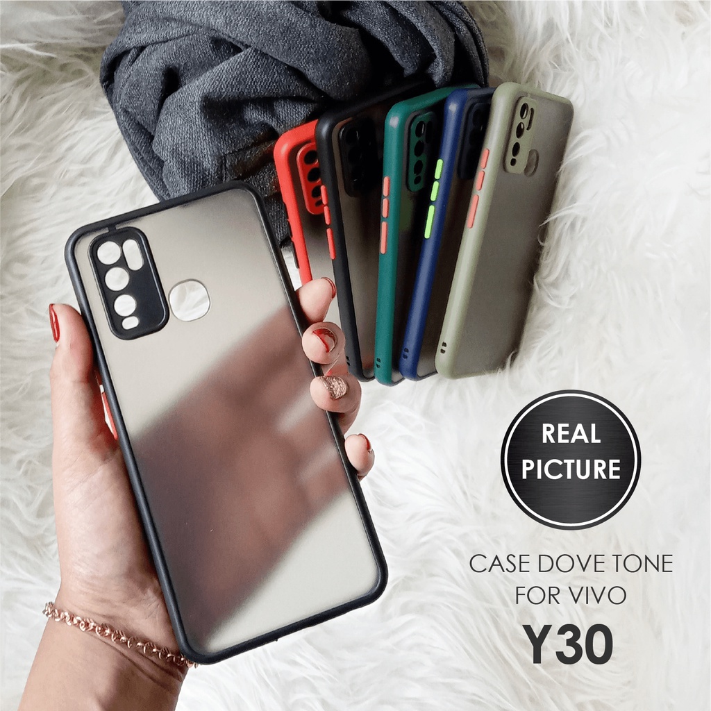 CASE HP VIVO Y30 SOFTCASE DOVE MATTE PLUS PELINDUNG CAMERA