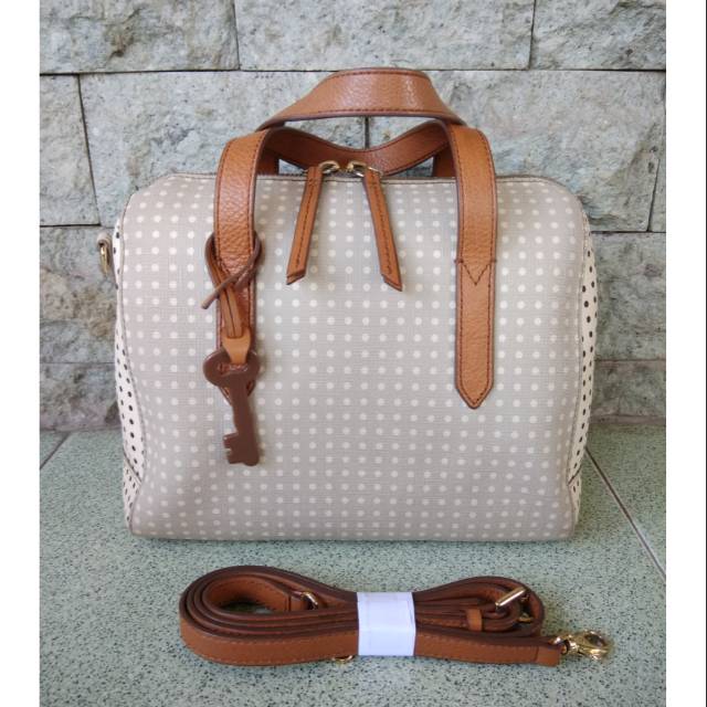 Fossil SS Sydney Satchel Grey Polka
