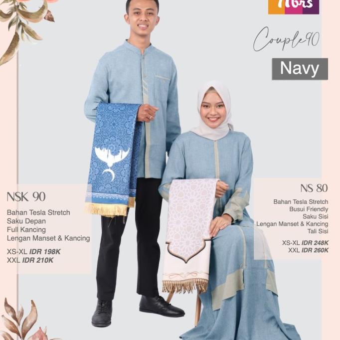 Baju Couple 90 Navy - Couple Nibras Terbaru 2021 Termurah