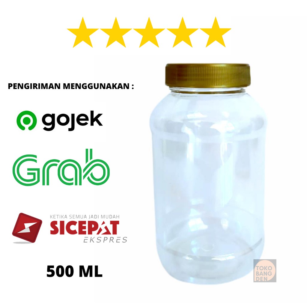 TOPLES JAR BULAT 500 ML / TOPLES JAR PLASTIK BULAT 500 ML / TOPLES TABUNG BULAT 500 ML