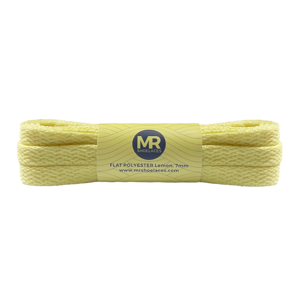 Original MR Shoelaces FP43 Lemon (Kuning) Tali Sepatu Polyester Pipih Flat 7mm 80cm 90cm 100cm 120cm 130cm 150cm 180cm 200cm untuk Sneakers - Premium Shoelace Premium Shoelaces