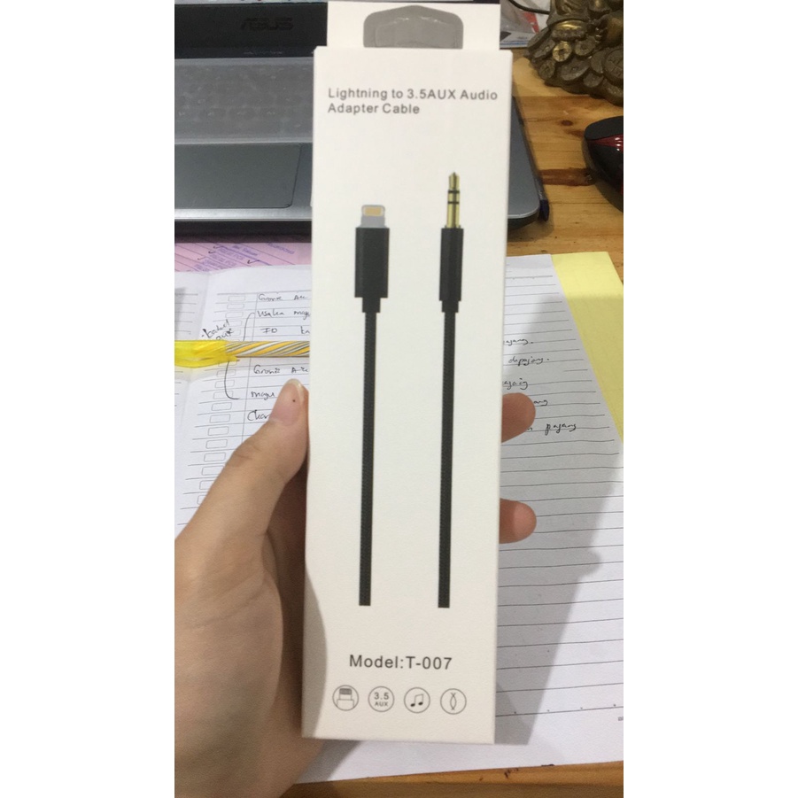 Kabel AUX Audio Cable iP T-007To 3.5mm Jack 3.5mm To Lightning