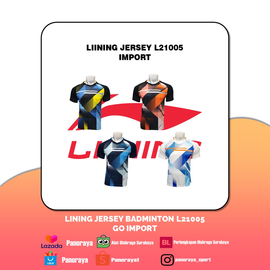 Baju Jersey Badminton Bulutangkis Import Lining L21005 L 21005 GO