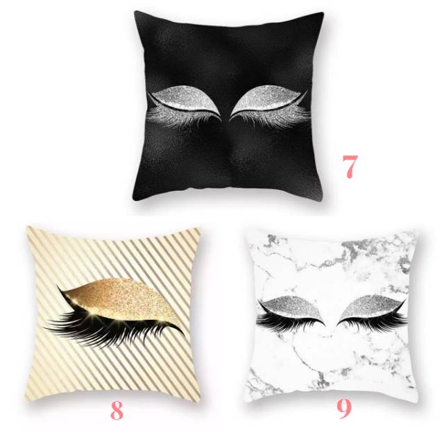 sarung bantal sofa eyelash untuk hiasan bantal di sofa / sarung bantal aesthetic / bantal studio eyelash