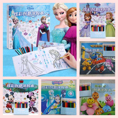 [ORGM] *DISNEY* Buku Gambar Buku Mewarnai Set Disney Princess Mickey Sofia Frozen