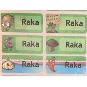 

Plant and Zombie Label nama sticker label name waterproof