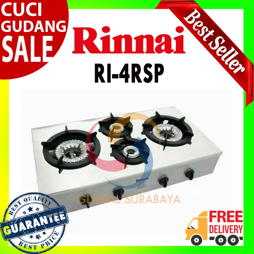 (KHUSUS GOSEND) Kompor Gas Rinnai 4 Tungku - RI 4 RSP