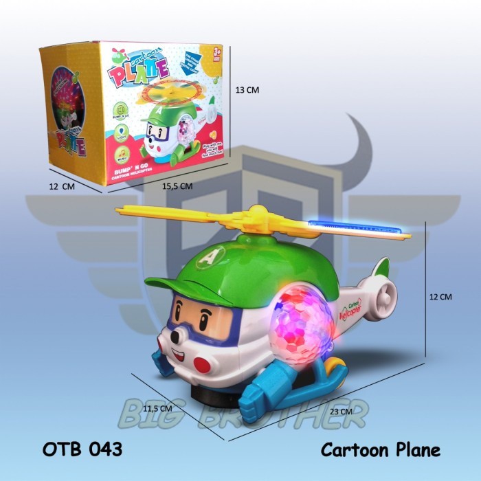 Heli Poli Helicopter Pesawat Terbang Airplane Mainan Anak Pesawatan Edukatif BIGBROTHER
