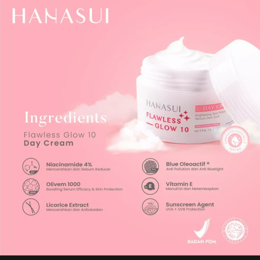 (1 PAKET ISI 4+TAS) Hanasui Flawless Glow 10 Power Essence