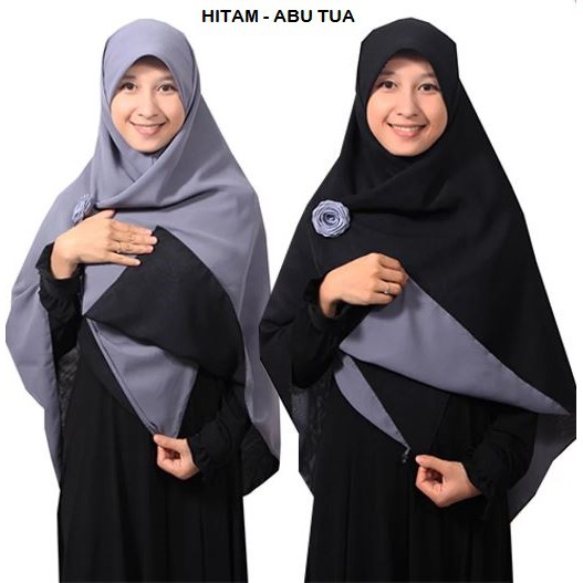  JILBAB SEGI EMPAT BOLAK BALIK 2 WARNA SELLA BOBAL 